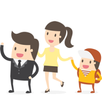 happy man woman and child